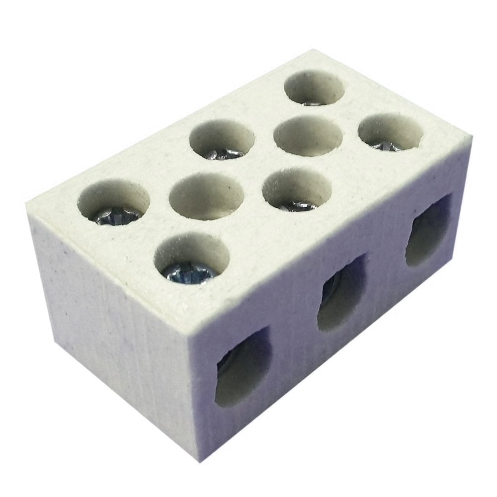 Conector de Cerâmica Thompson 6MM2 Tripolar - Embalagem com 10 Unidades Conector de Cerâmica Thompson 6MM2 Tripolar - Embalagem com 10 Unidades