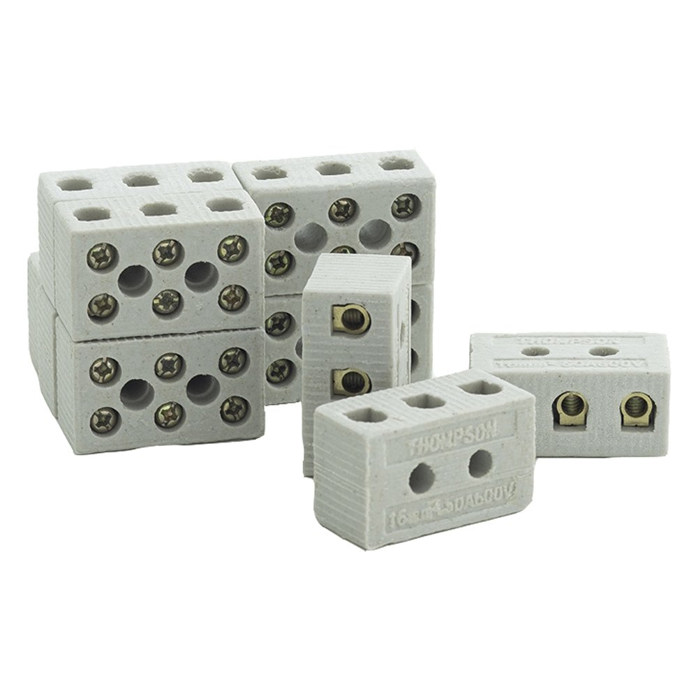 Conector de Porcelana Thompson 16MM2 Tripolar - Embalagem com 10 Unidades Conector de Porcelana Thompson 16MM2 Tripolar - Embalagem com 10 Unidades