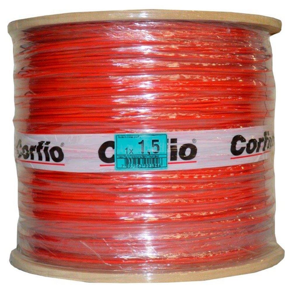 Cabo Flexível Corfio 1,5mmx1400m Bobina 750V Vermelho Cabo Flexível Corfio 1,5mmx1400m Bobina 750V Vermelho