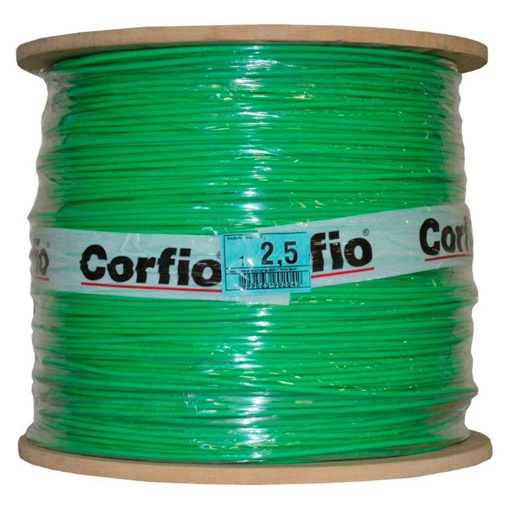 Cabo Flexível Corfio 2,5mmx900m Bobina 750V Verde Cabo Flexível Corfio 2,5mmx900m Bobina 750V Verde