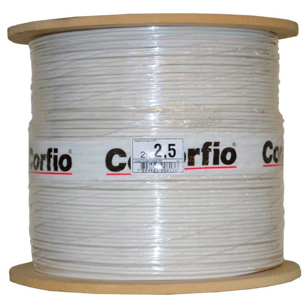 Cabo Flexível Corfio 2,5mmx900m Bobina 750V Branco Cabo Flexível Corfio 2,5mmx900m Bobina 750V Branco