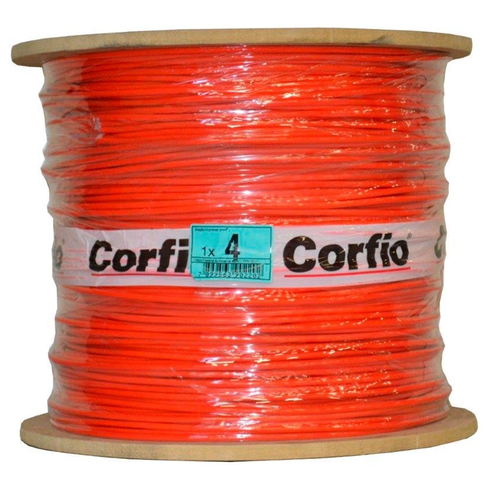 Cabo Flexível Corfio 4mmx600m Bobina 750V Vermelho Cabo Flexível Corfio 4mmx600m Bobina 750V Vermelho