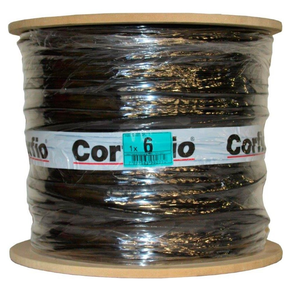Cabo Rigido 7 Pernas Hepr Corfio 6mmx100m Rolo 1KV Preto Cabo Rigido 7 Pernas Hepr Corfio 6mmx100m Rolo 1KV Preto