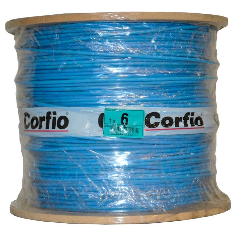 Cabo Rigido 7 Pernas Hepr Corfio 6mmx100m Rolo 1KV Azul Cabo Rigido 7 Pernas Hepr Corfio 6mmx100m Rolo 1KV Azul