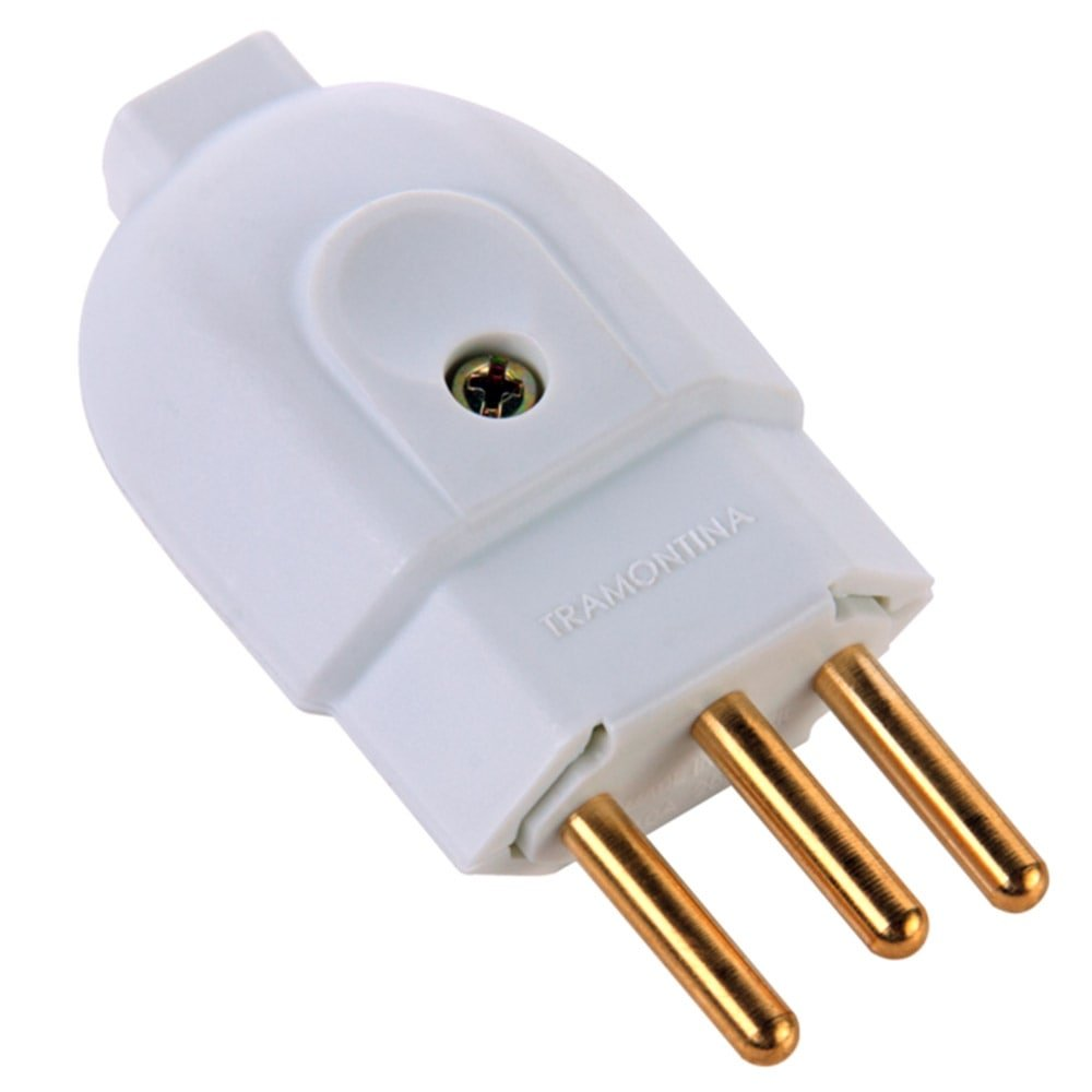 Pino Plug Macho Tramontina 2P+T 10A Branco - Embalagem com 10 Unidades Pino Plug Macho Tramontina 2P+T 10A Branco - Embalagem com 10 Unidades
