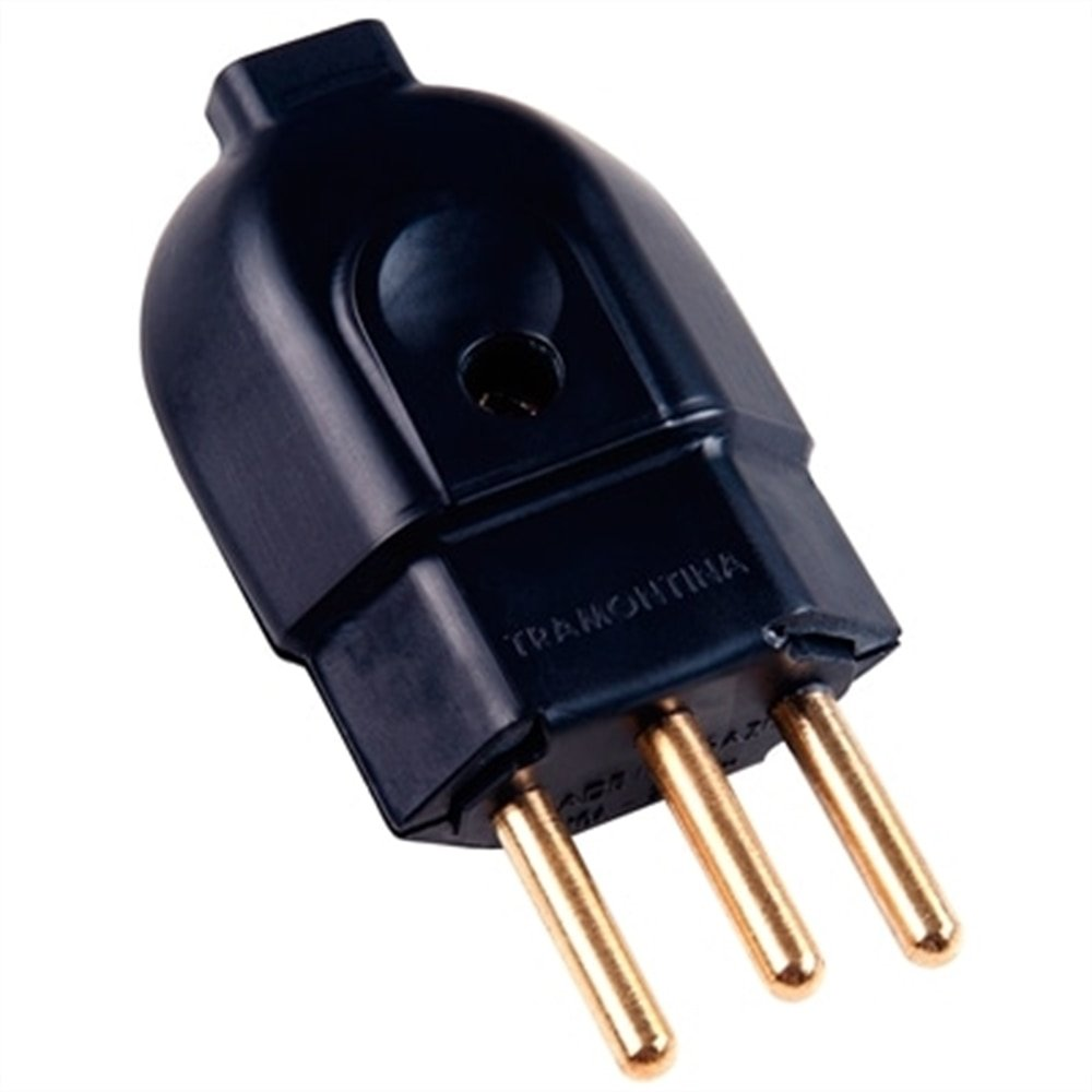Pino Plug Macho Tramontina 2P+T 10A Preto - Embalagem com 10 Unidades Pino Plug Macho Tramontina 2P+T 10A Preto - Embalagem com 10 Unidades