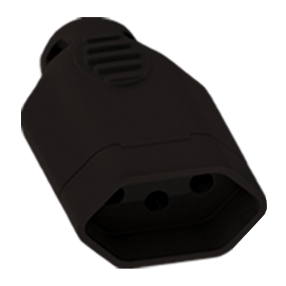 Pino Plug Fêmea Ilumi 2P+T 20A 250V Bipolar Preto 10X1 Pino Plug Fêmea Ilumi 2P+T 20A 250V Bipolar Preto 10X1