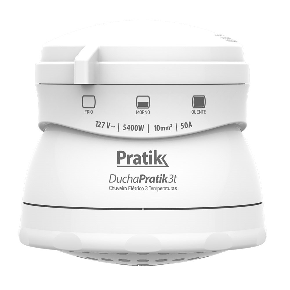 Chuveiro Ducha Pratik 3 Temperaturas, Branco, 5400W Chuveiro Ducha Pratik 3 Temperaturas, Branco, 5400W