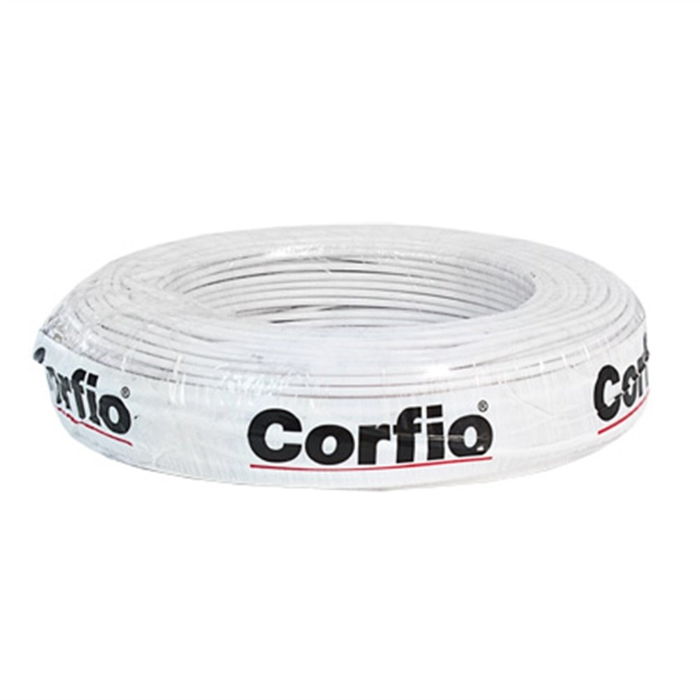 Cabo Flexível Corfio 16mmx100m Rolo 750V Branco Cabo Flexível Corfio 16mmx100m Rolo 750V Branco