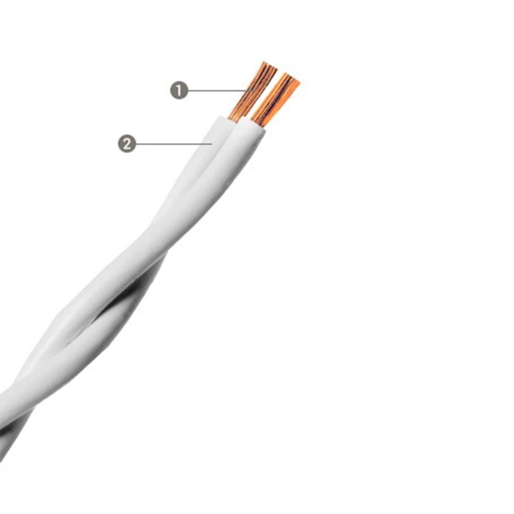 Cordão Torcido Corfio 2x1,50mmx100m Rolo 300V Branco Cordão Torcido Corfio 2x1,50mmx100m Rolo 300V Branco