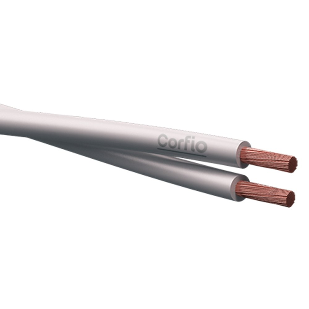 Cordão Torcido Corfio 2x2,50mmx100m Rolo 300V Branco Cordão Torcido Corfio 2x2,50mmx100m Rolo 300V Branco