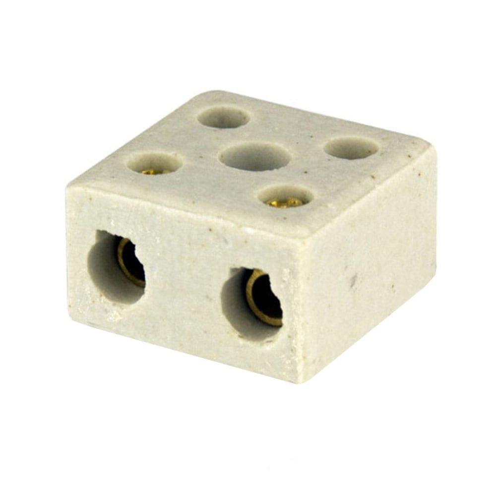 Conector Foxlux de Porcelana Bipolar 10mm - Embalagem com 2 Unidades SM Conector Foxlux de Porcelana Bipolar 10mm - Embalagem com 2 Unidades SM