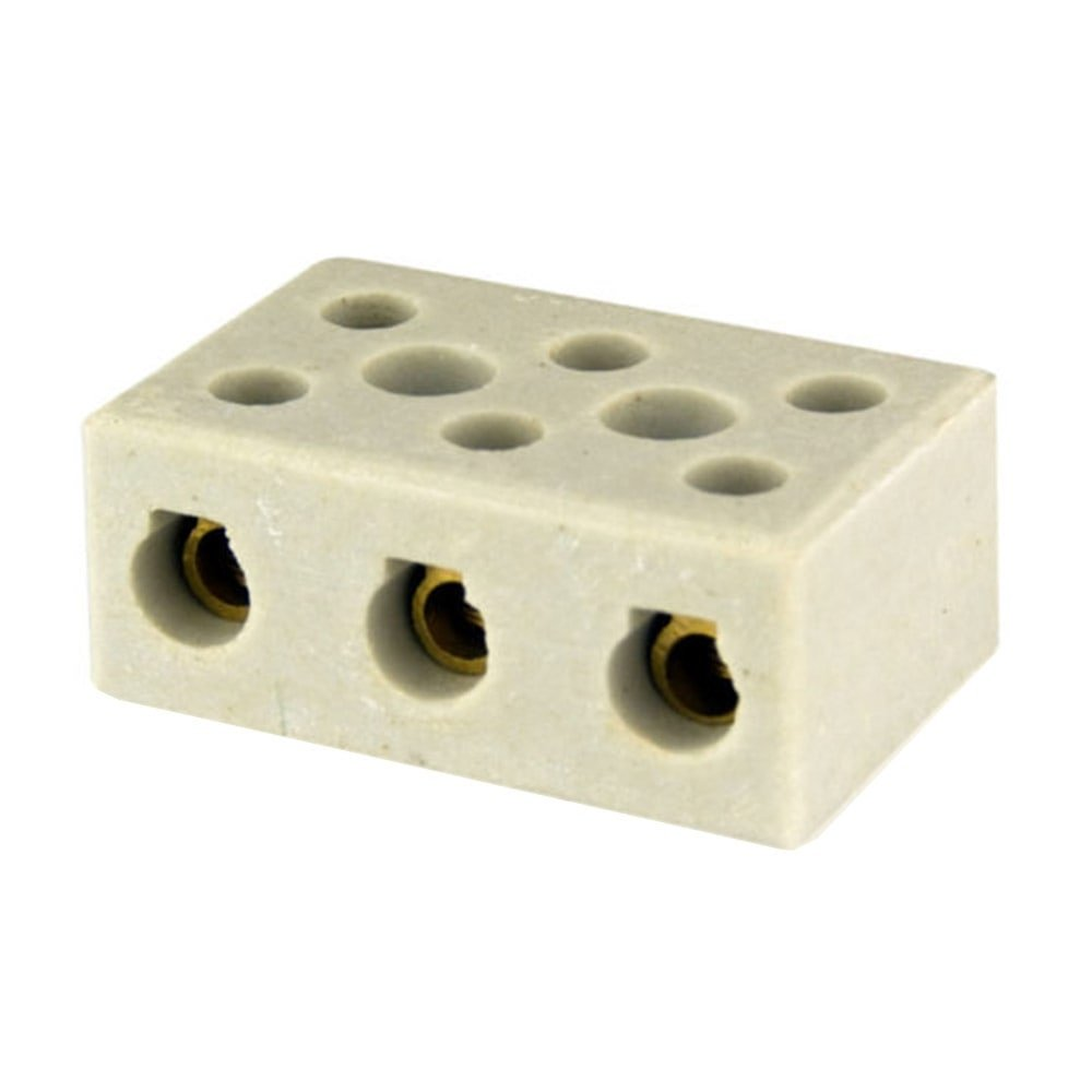 Conector Foxlux de Porcelana Tripolar 10mm - Embalagem com 2 Unidades SM Conector Foxlux de Porcelana Tripolar 10mm - Embalagem com 2 Unidades SM