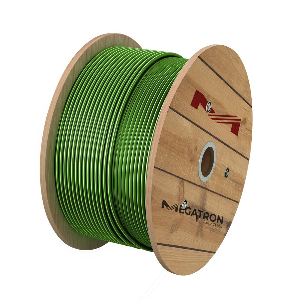 Cabo Flexível Megatron 10MMx500M Bobina 750V Verde Cabo Flexível Megatron 10MMx500M Bobina 750V Verde