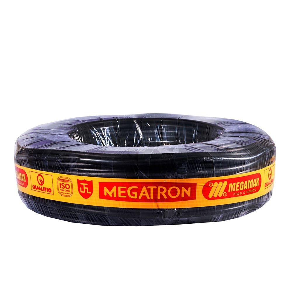 Cabo PP Megatron 4X1,0mmx100m Rolo 500V Preto Cabo PP Megatron 4X1,0mmx100m Rolo 500V Preto
