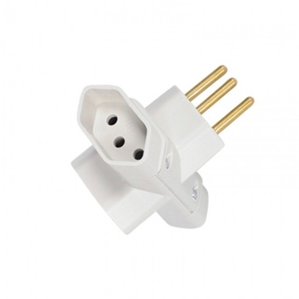 Pino Adaptador Universal Ilumi 2p+T 10A/250V, 3 Saídas, Cinza - Embalagem com 10 Unidades Pino Adaptador Universal Ilumi 2p+T 10A/250V, 3 Saídas, Cinza - Embalagem com 10 Unidades