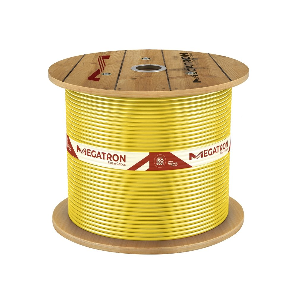 Cabo Flexível Megatron 1,5MMx1400M Bobina 750V Amarelo Cabo Flexível Megatron 1,5MMx1400M Bobina 750V Amarelo