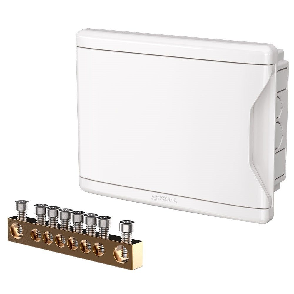 Quadro Distribuição Krona 8 DIN 6 NEMA com Barramento Embutir Quadro Distribuição Krona 8 DIN 6 NEMA com Barramento Embutir