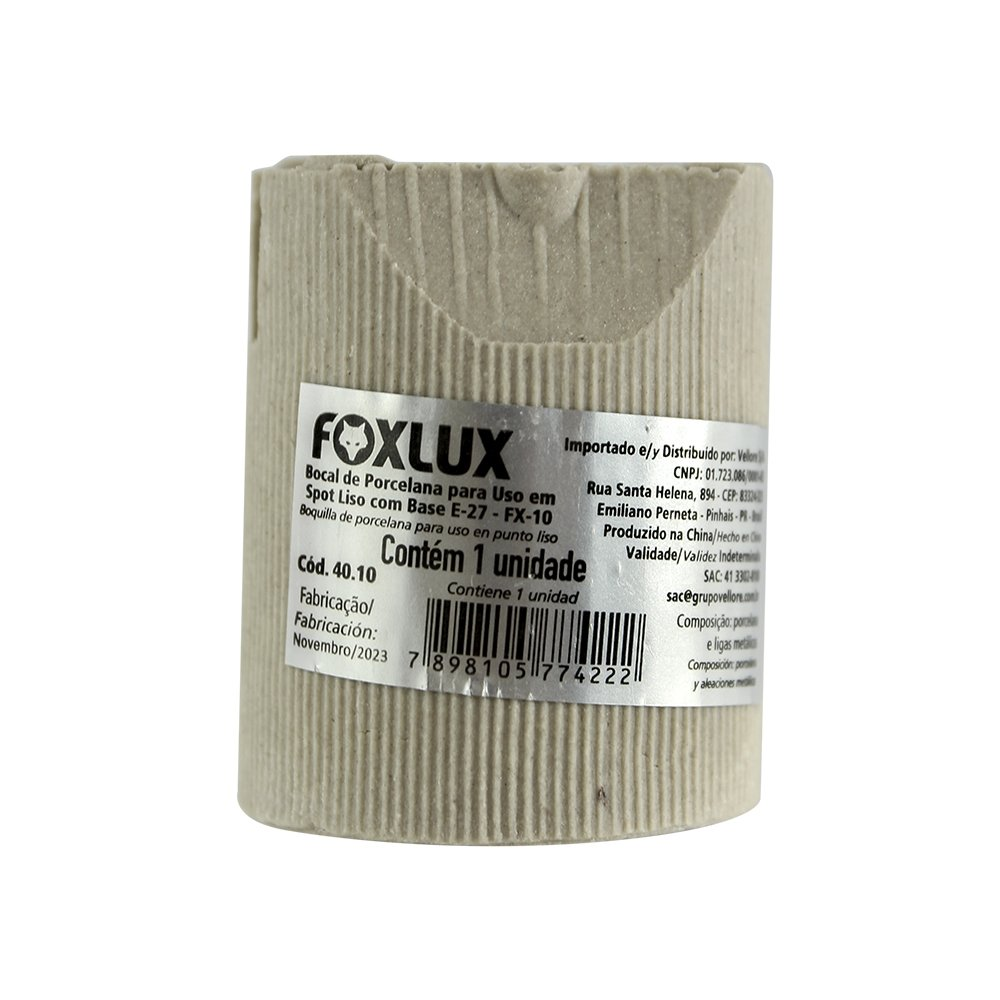 Soquete Foxlux Porcelana para Spot Liso E-27 Fx10 - Embalagens com 25 Unidades Soquete Foxlux Porcelana para Spot Liso E-27 Fx10 - Embalagens com 25 Unidades