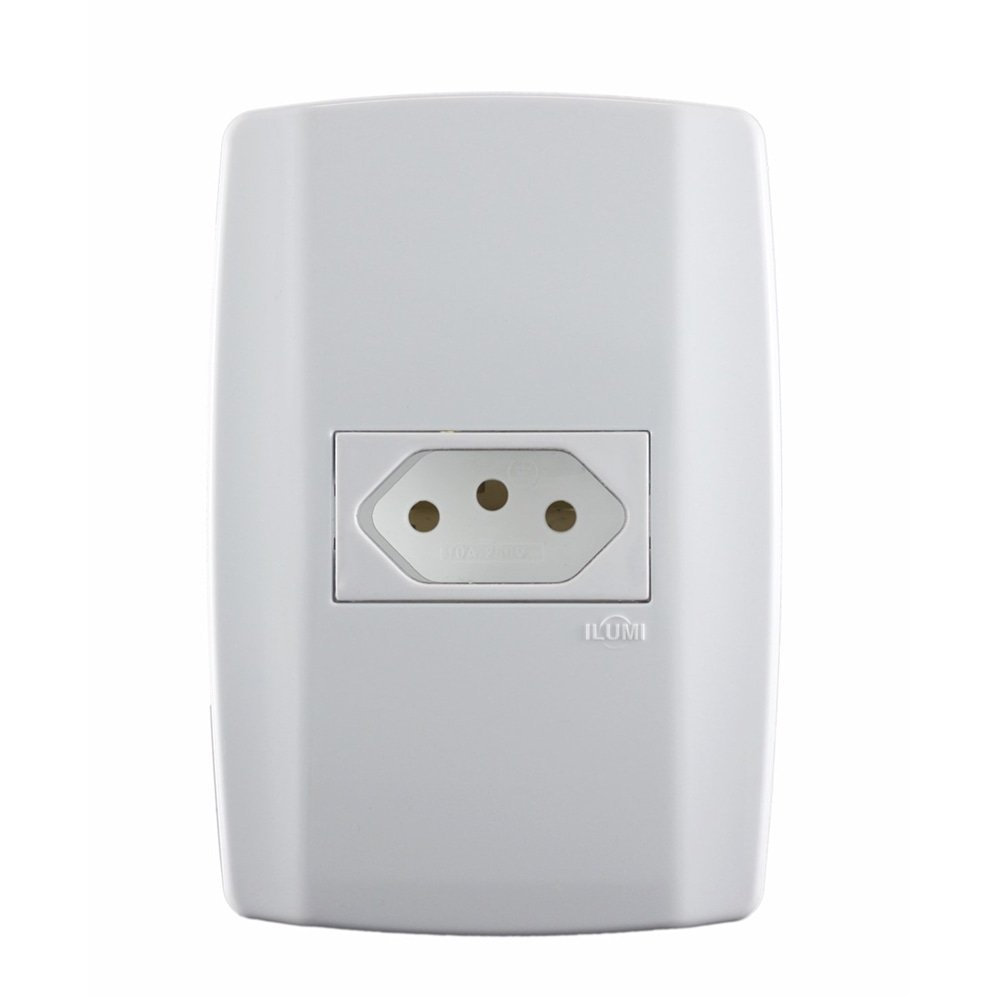 Tomada Slim Ilumi 2P+T 20A Com Placa 4X2 Tomada Slim Ilumi 2P+T 20A Com Placa 4X2