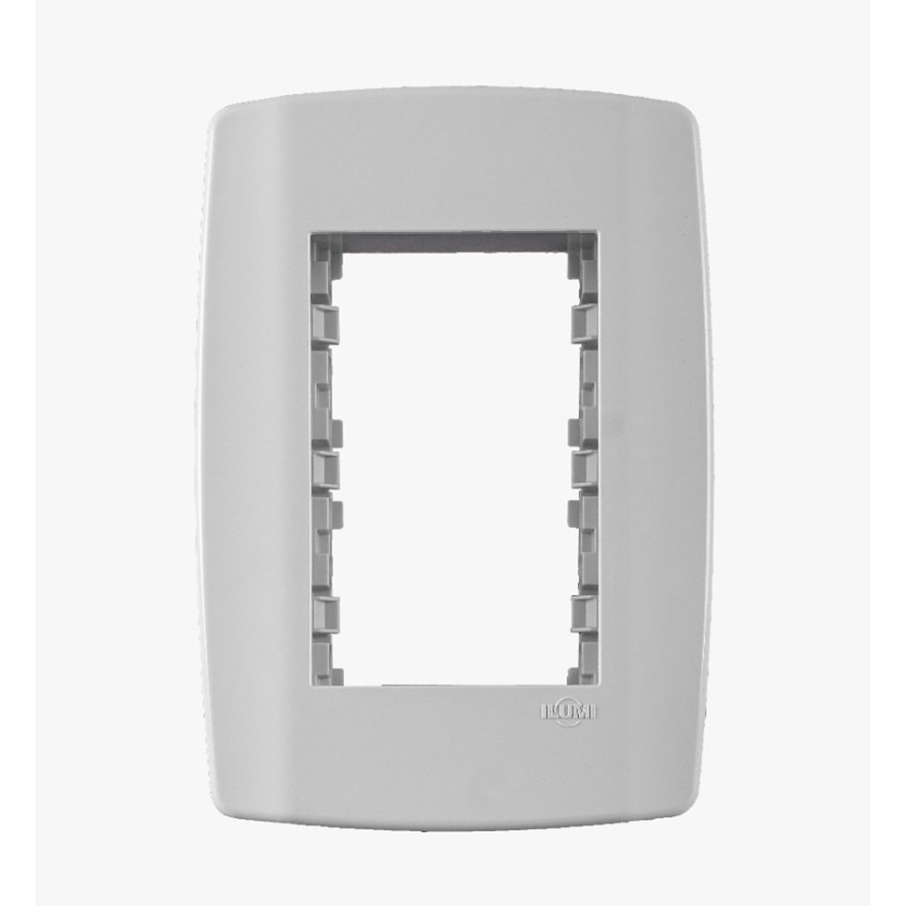 Placa Slim Ilumi Para 3 Modulos Juntos Com Suporte 4X2 Placa Slim Ilumi Para 3 Modulos Juntos Com Suporte 4X2