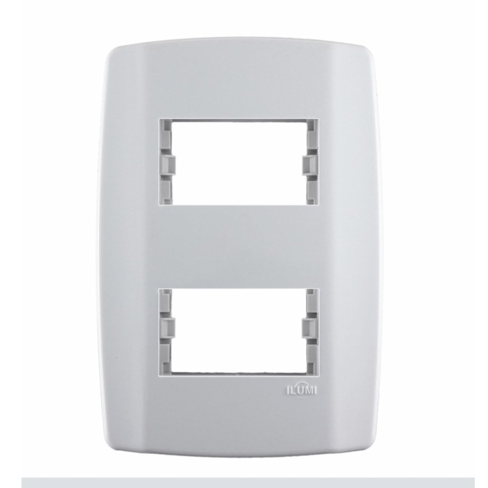 Placa Slim Ilumi Para 2 Modulos Separados Com Suporte 4X2 Placa Slim Ilumi Para 2 Modulos Separados Com Suporte 4X2