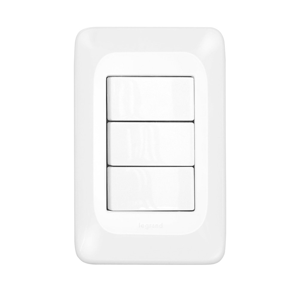 Interruptor Pial Pop 3 Teclas Simples com Placa 4X2 Interruptor Pial Pop 3 Teclas Simples com Placa 4X2