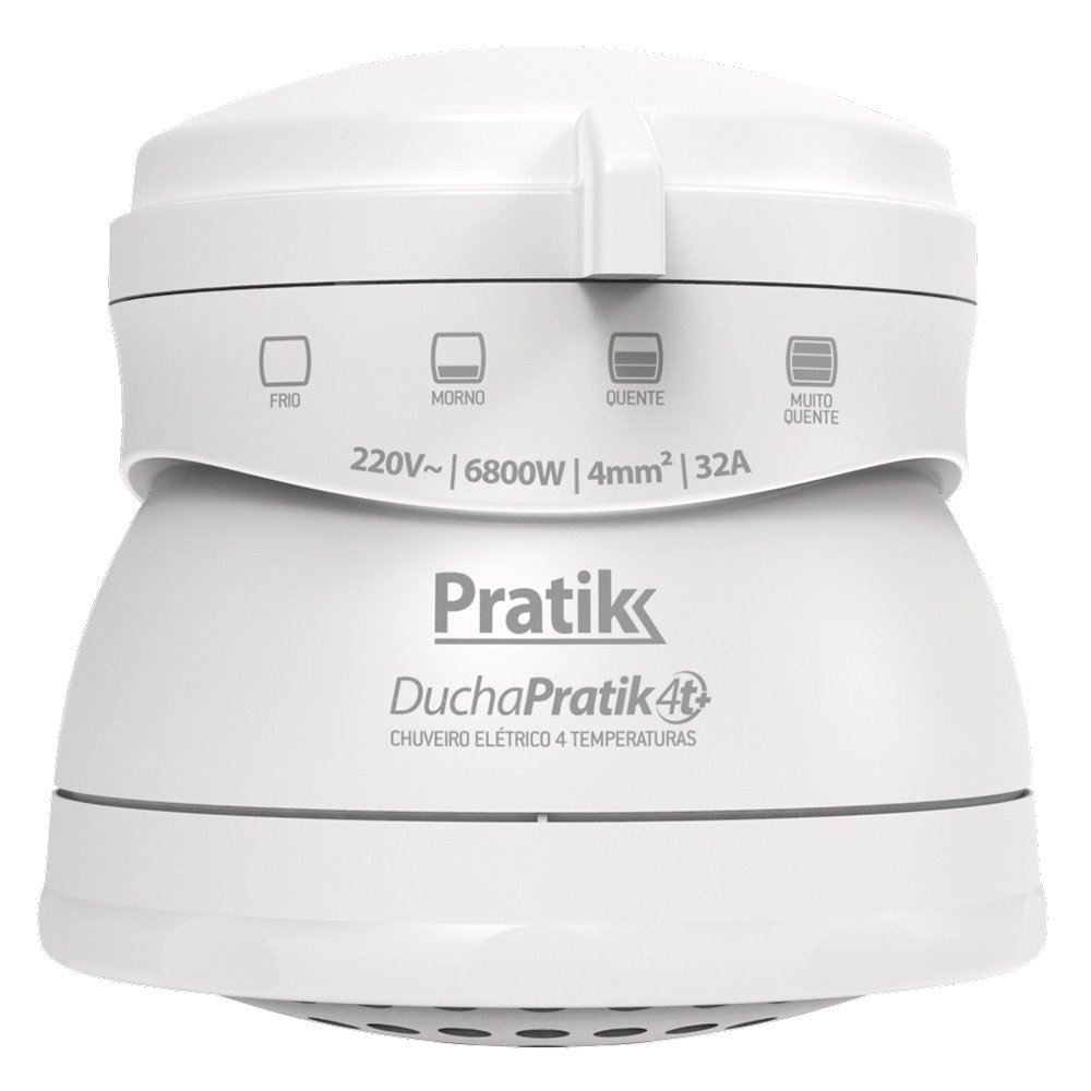 Chuveiro Ducha Pratik 4t+ 4 Temperaturas, 5500W, Branco Chuveiro Ducha Pratik 4t+ 4 Temperaturas, 5500W, Branco