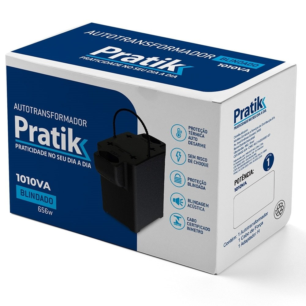 Transformador Pratik 1010VA Blindado Bivolt Transformador Pratik 1010VA Blindado Bivolt