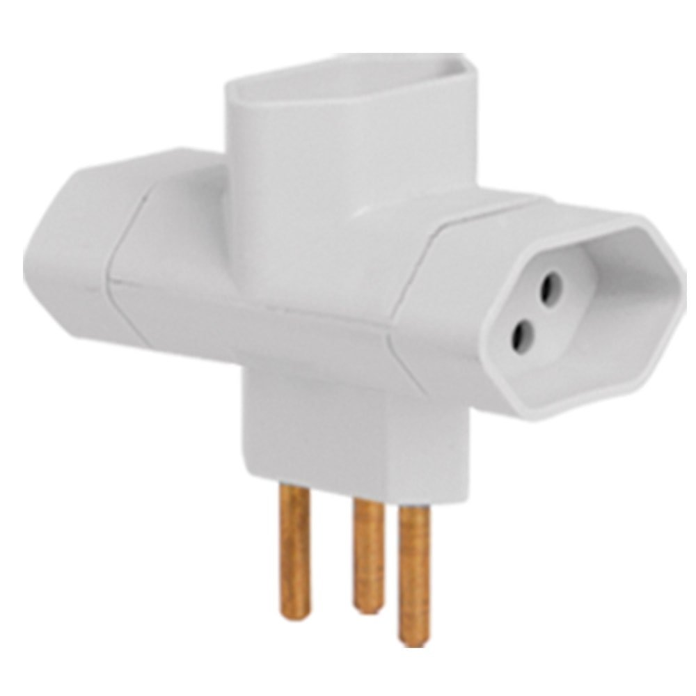 Pino Multiplicador Bipolar Ilumi 3 Saídas 2P+T, 10A, 250V, Cinza Sm Pino Multiplicador Bipolar Ilumi 3 Saídas 2P+T, 10A, 250V, Cinza Sm