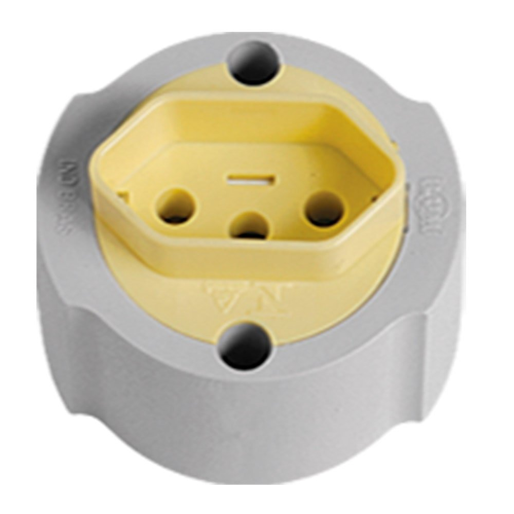Tomada Redonda Sobrepor Ilumi 2P+T, 20A, 250V, Cinza Sm Tomada Redonda Sobrepor Ilumi 2P+T, 20A, 250V, Cinza Sm