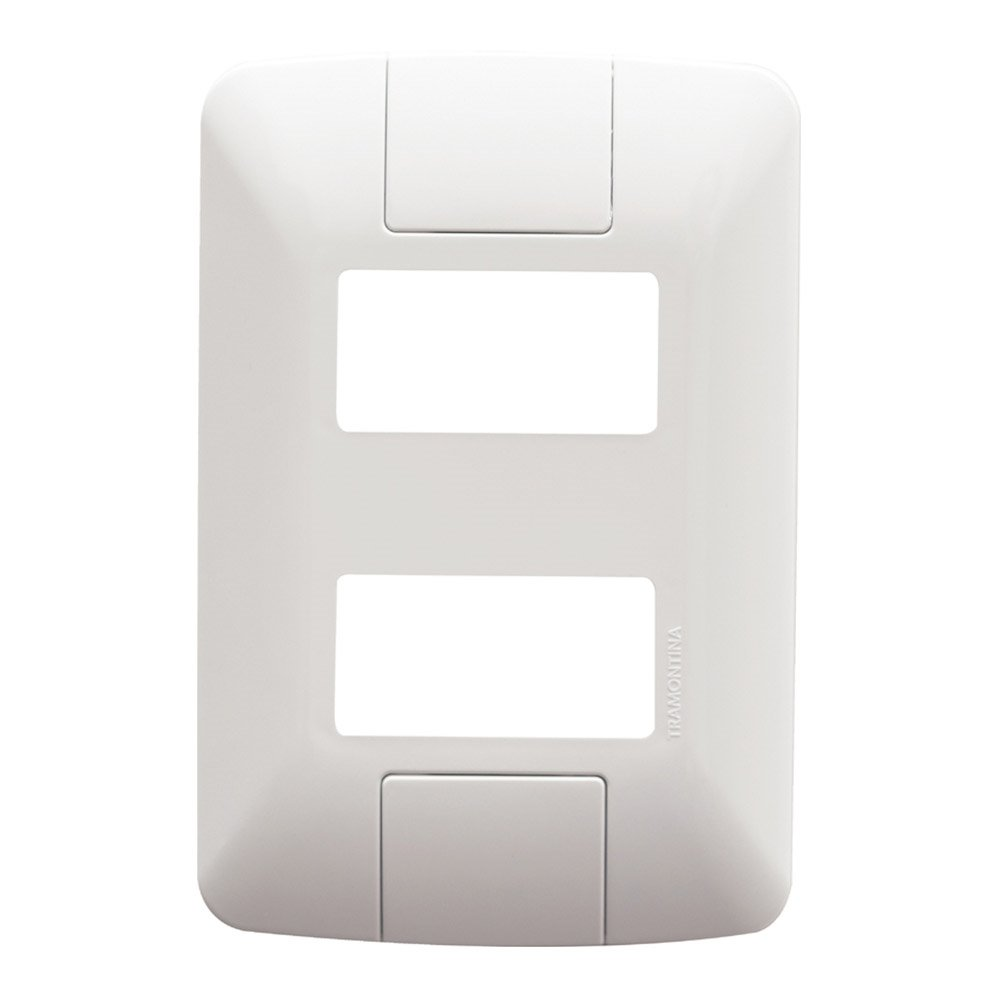 Placa Aria Tramontina 4x2 2 Módulos Separados Branco Placa Aria Tramontina 4x2 2 Módulos Separados Branco