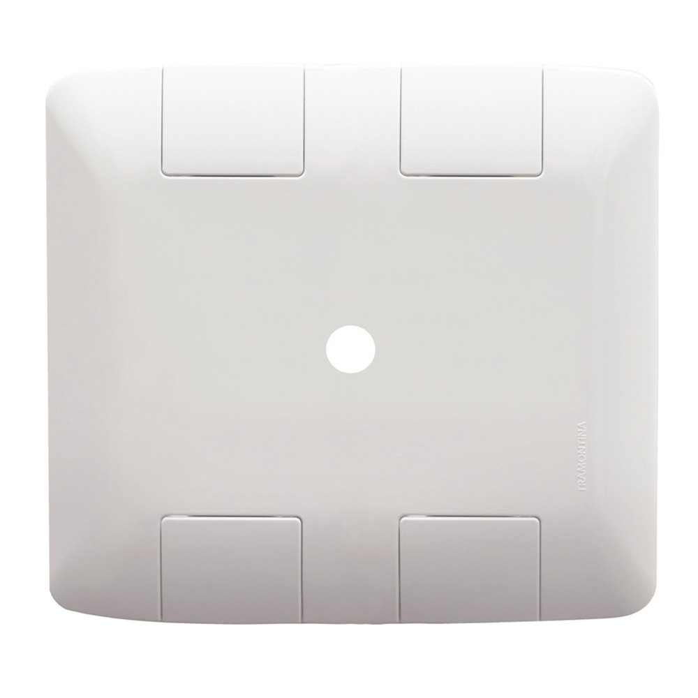 Placa Aria Tramontina 4x4 com Furo 9,5mm Branco Placa Aria Tramontina 4x4 com Furo 9,5mm Branco