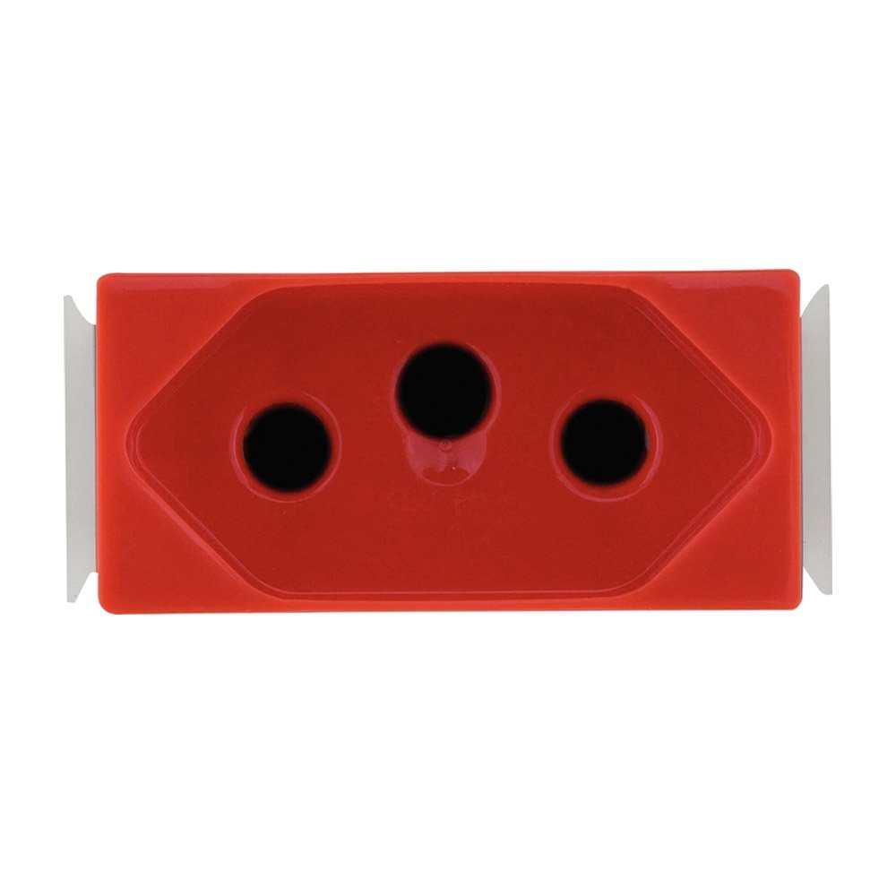 Tomada Modulo Aria Tramontina 2P+T 20A Vermelho Tomada Modulo Aria Tramontina 2P+T 20A Vermelho