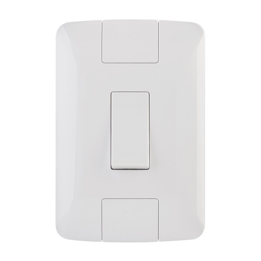 Interruptor Aria Tramontina 1 Tecla Bipolar 10A com Placa Branco Interruptor Aria Tramontina 1 Tecla Bipolar 10A com Placa Branco