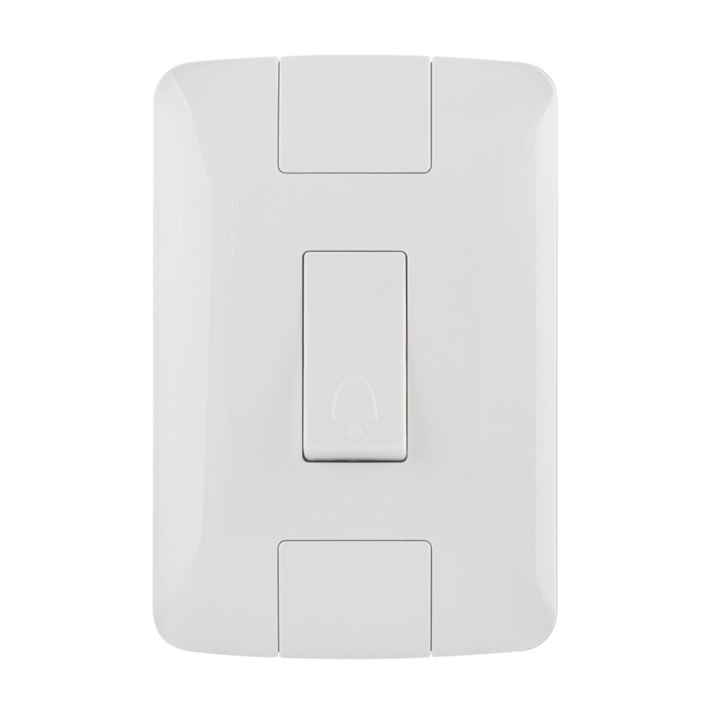 Interruptor Aria Tramontina 1 Tecla Pulsador Campainha com Placa Branco Interruptor Aria Tramontina 1 Tecla Pulsador Campainha com Placa Branco