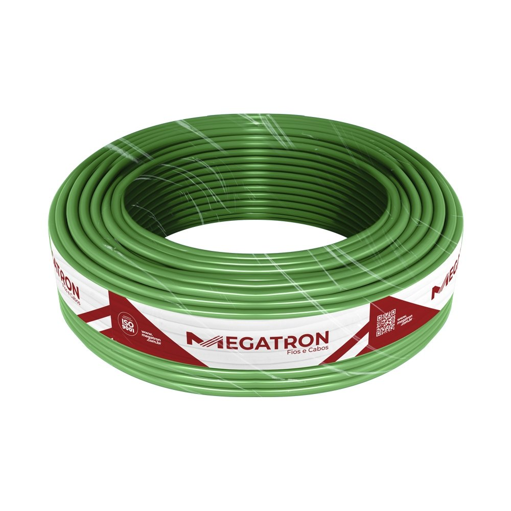 Cabo Flexível Megatron Hepr 0,6/1,0KV 16,00mmX100M Rolo Verde Cabo Flexível Megatron Hepr 0,6/1,0KV 16,00mmX100M Rolo Verde