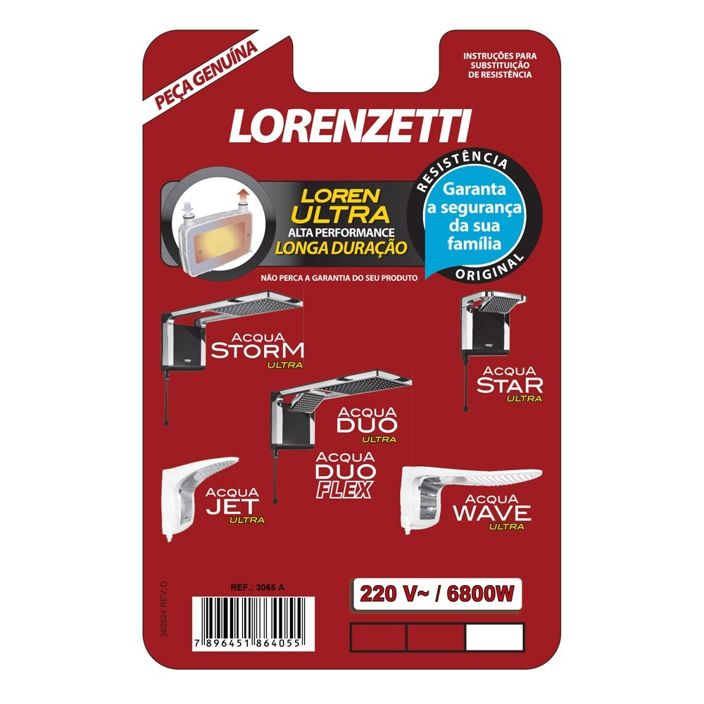 Resistência Chuveiro Lorenzetti Acqua Ultra 6800W Resistência Chuveiro Lorenzetti Acqua Ultra 6800W
