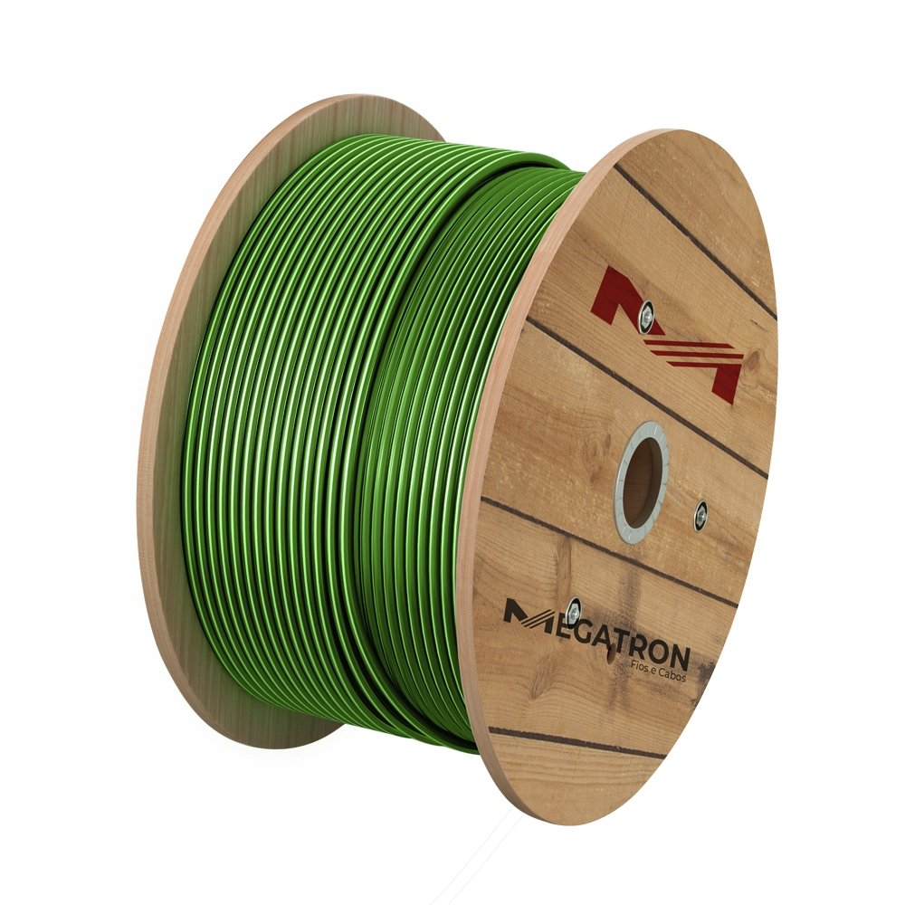 Cabo Flexível Megatron Hepr 0,6/1,0KV 10mmx500m Bobina Verde Cabo Flexível Megatron Hepr 0,6/1,0KV 10mmx500m Bobina Verde