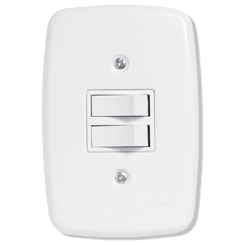 Interruptor Ideale Pluzie 2 Teclas Simples com Placa 4X2 Branca Interruptor Ideale Pluzie 2 Teclas Simples com Placa 4X2 Branca