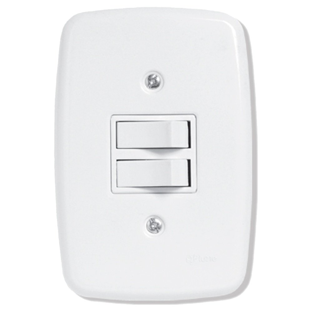 Interruptor Ideale Pluzie - 2 Teclas Simples Paralelo com Placa 4X2 Branca Interruptor Ideale Pluzie - 2 Teclas Simples Paralelo com Placa 4X2 Branca