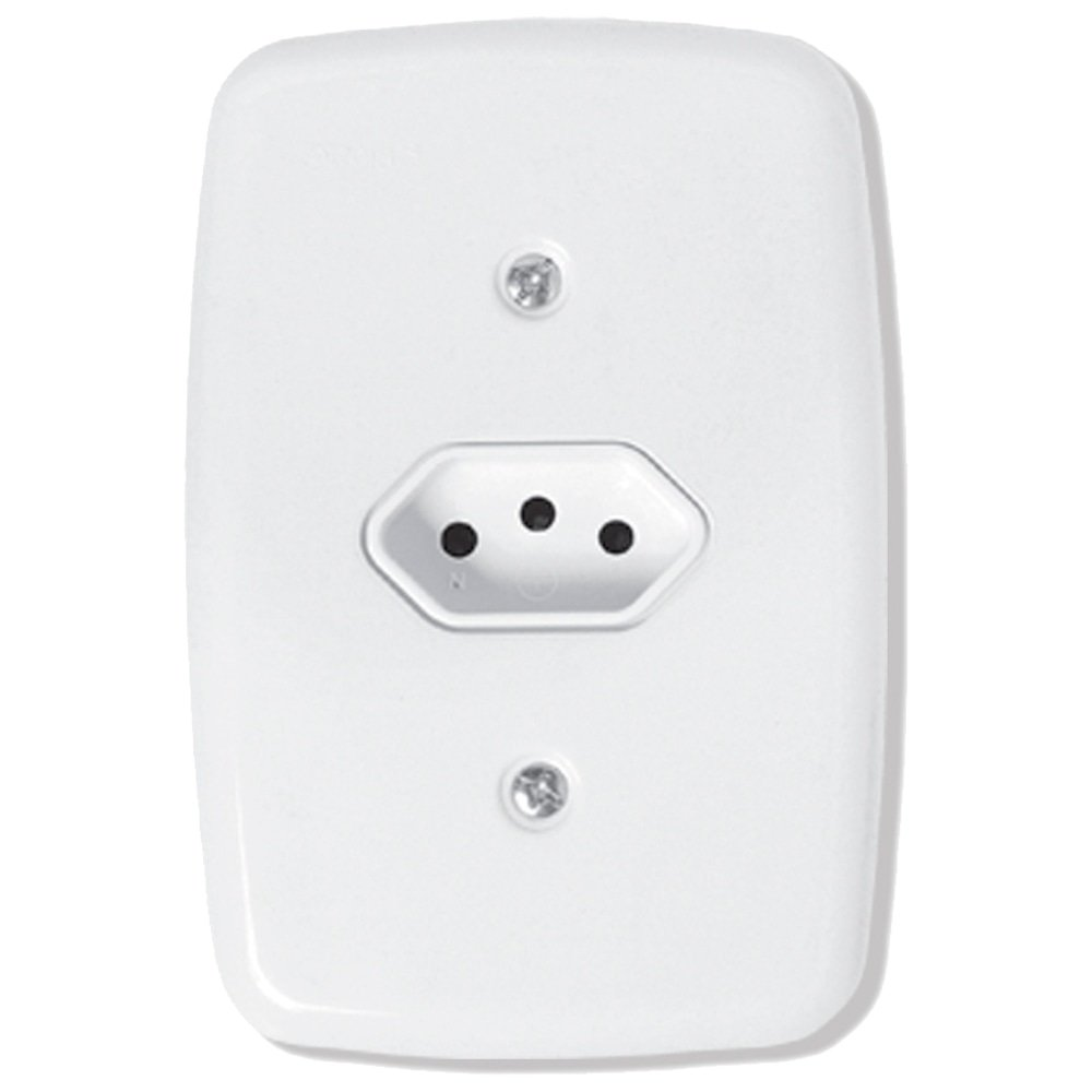 Tomada Ideale Pluzie 2P+T 20A com Placa 4x2 Branca Tomada Ideale Pluzie 2P+T 20A com Placa 4x2 Branca