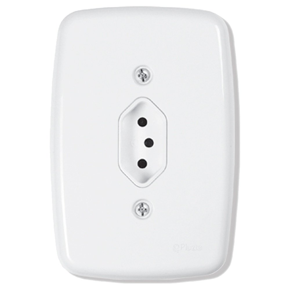 Interruptor Ideale Pluzie 1 Tecla Paralelo + 1 Tomada 2P+T - 20A com Placa 4X2 Branca Interruptor Ideale Pluzie 1 Tecla Paralelo + 1 Tomada 2P+T - 20A com Placa 4X2 Branca
