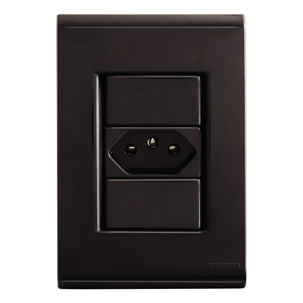 Tomada Liz Tramontina 2p+T 20A Com Placa 4x2 Grafite