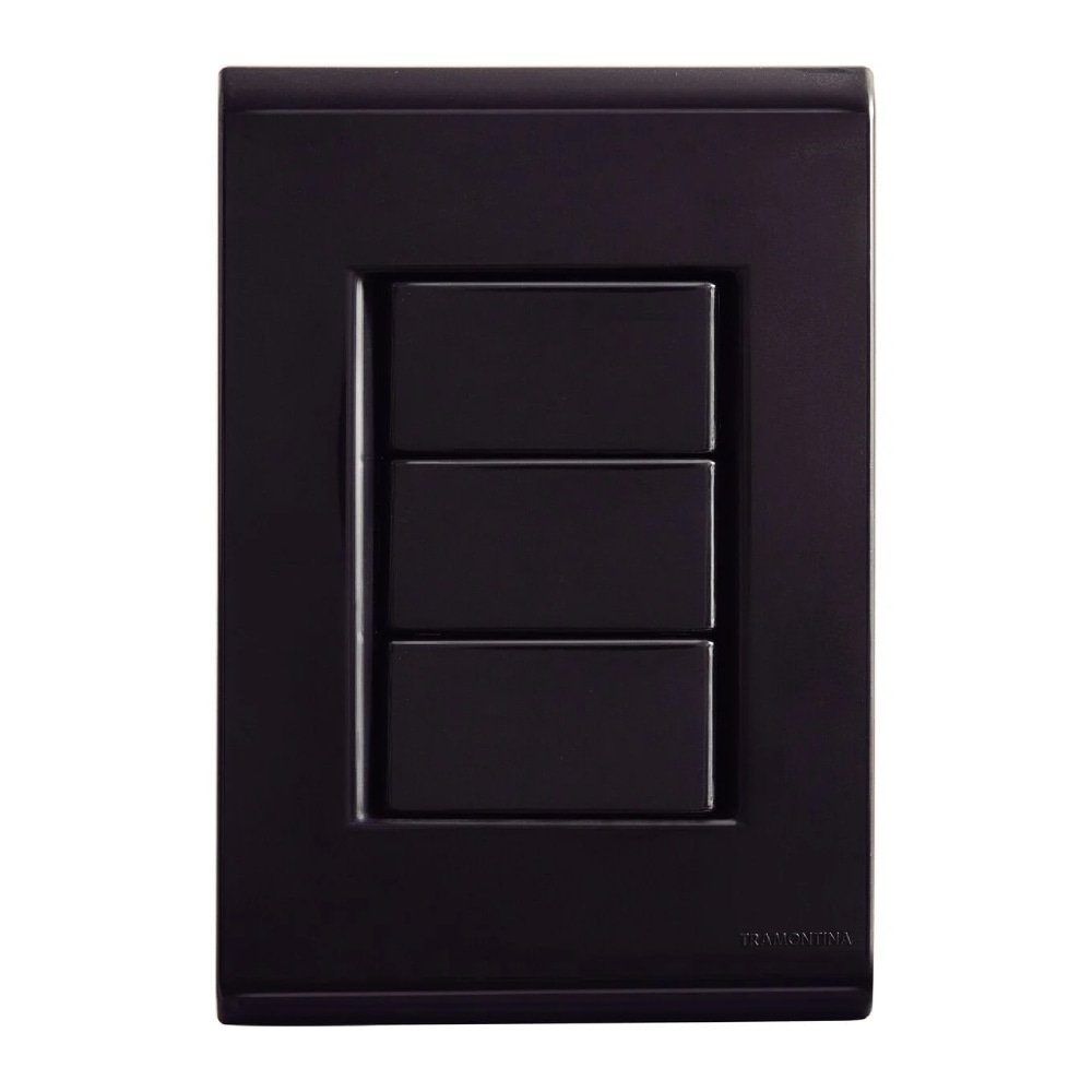 Placa Cega Liz Tramontina 4X2 Grafite Placa Cega Liz Tramontina 4X2 Grafite