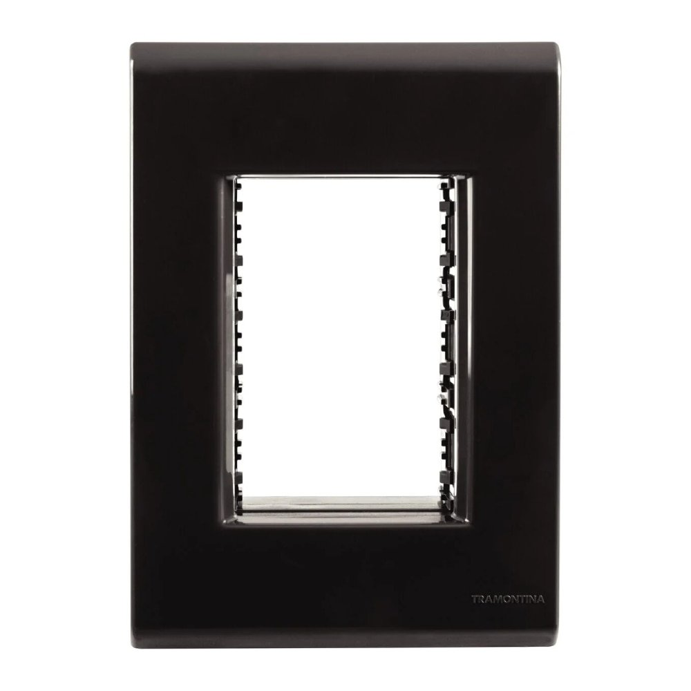 Placa Liz Tramontina 3 Modulos 4X2 Grafite Placa Liz Tramontina 3 Modulos 4X2 Grafite