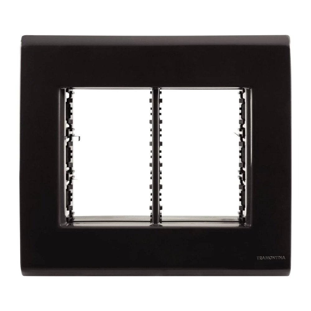 Placa Liz Tramontina 3 Modulos 4X4 Grafite Placa Liz Tramontina 3 Modulos 4X4 Grafite