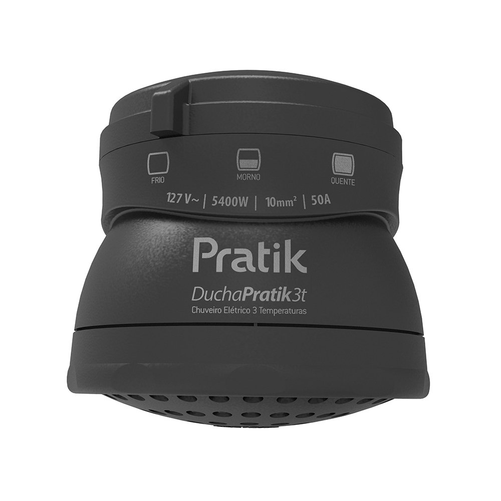 Chuveiro Ducha Pratik 3 Temperaturas Preto 5400w 127v Chuveiro Ducha Pratik 3 Temperaturas Preto 5400w 127v