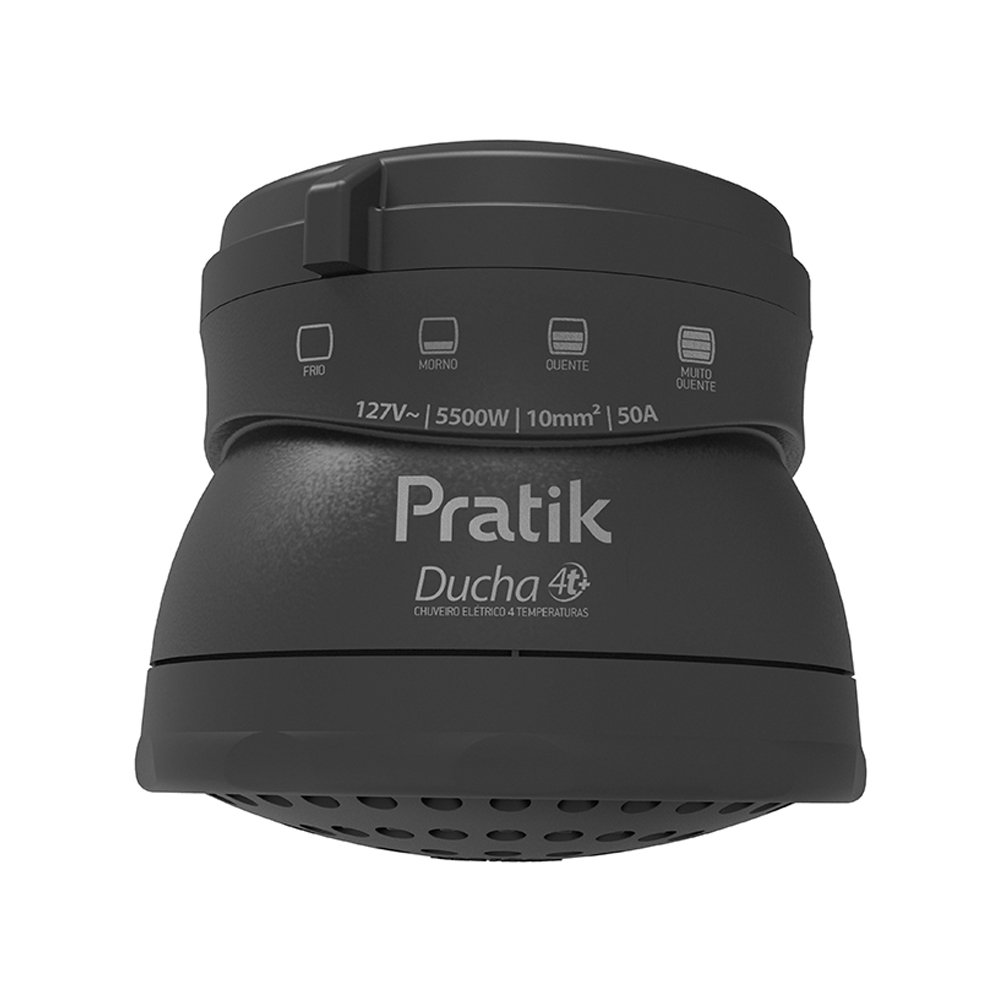 Chuveiro Ducha Pratik 4 Temperaturas Preto 5500W 127V Chuveiro Ducha Pratik 4 Temperaturas Preto 5500W 127V