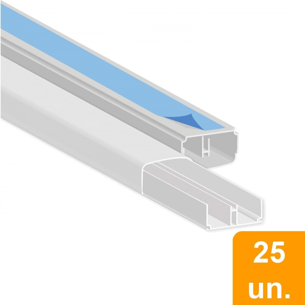 Canaleta Plastilit PVC Branca 20 x 10 x 2000mm sem Fita Dupla Face Embalagem com 25 Unidades Canaleta Plastilit PVC Branca 20 x 10 x 2000mm sem Fita Dupla Face Embalagem com 25 Unidades